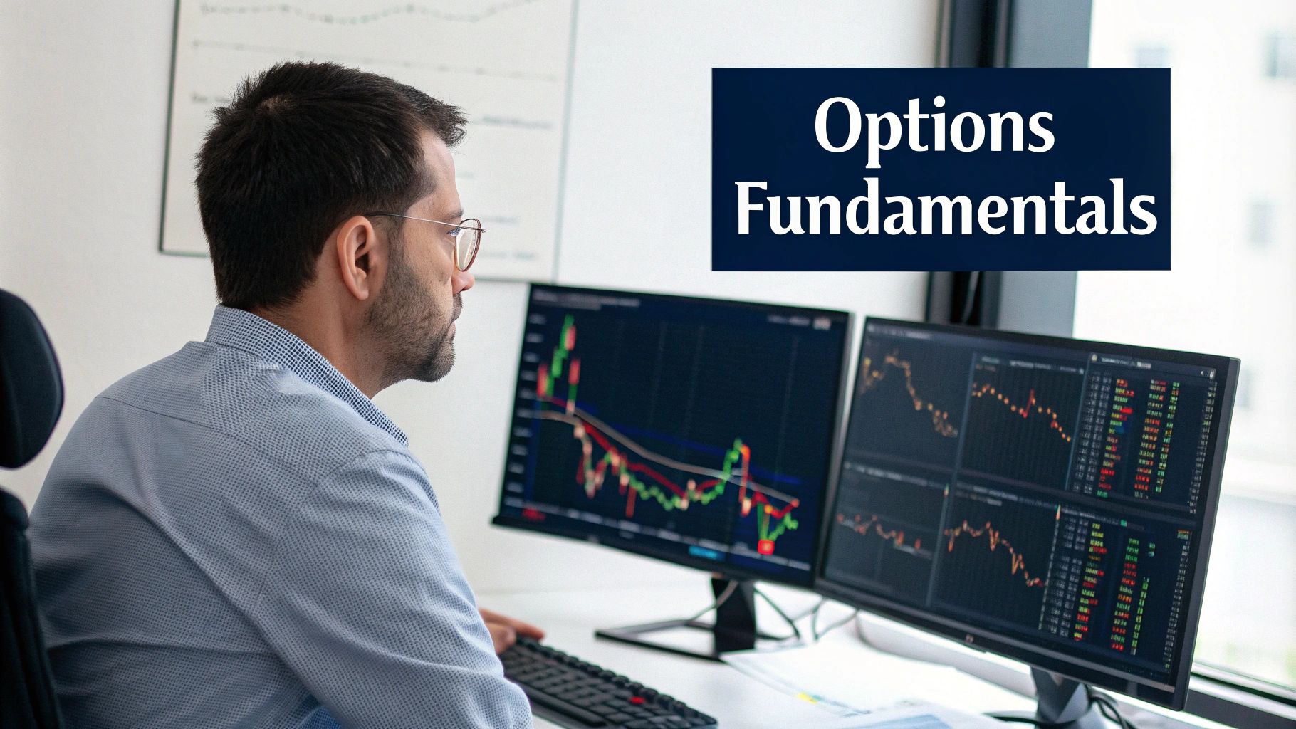 Introduction to fundamental concepts of options trading, including calls, puts, strikes, and expiration dates.