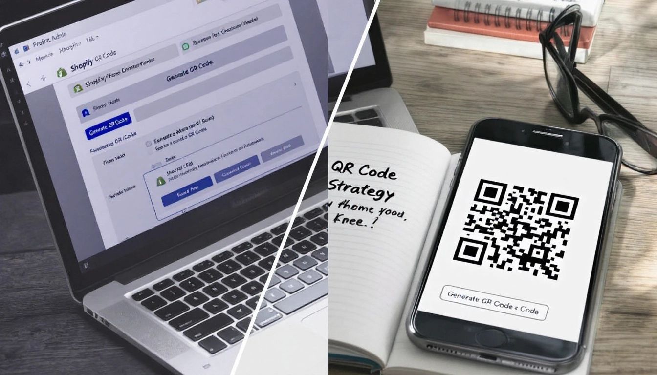 A graphic of a mobile phone using an app to generate a QR code