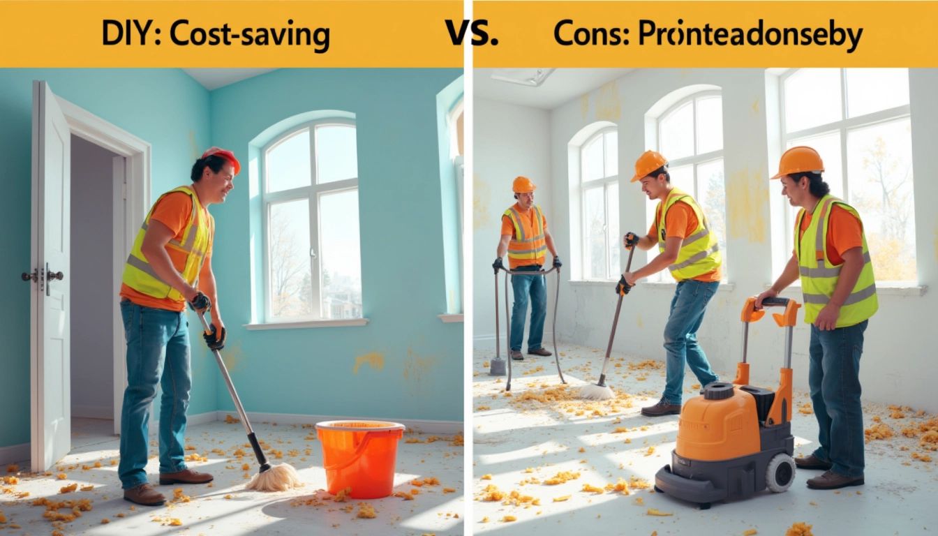 Comparison of DIY vs professional post construction cleaning